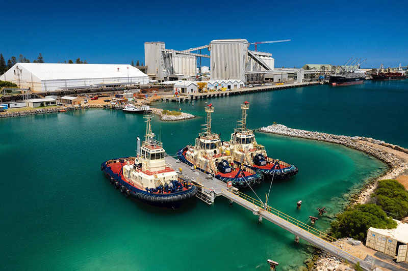 3 tug boats in harbour